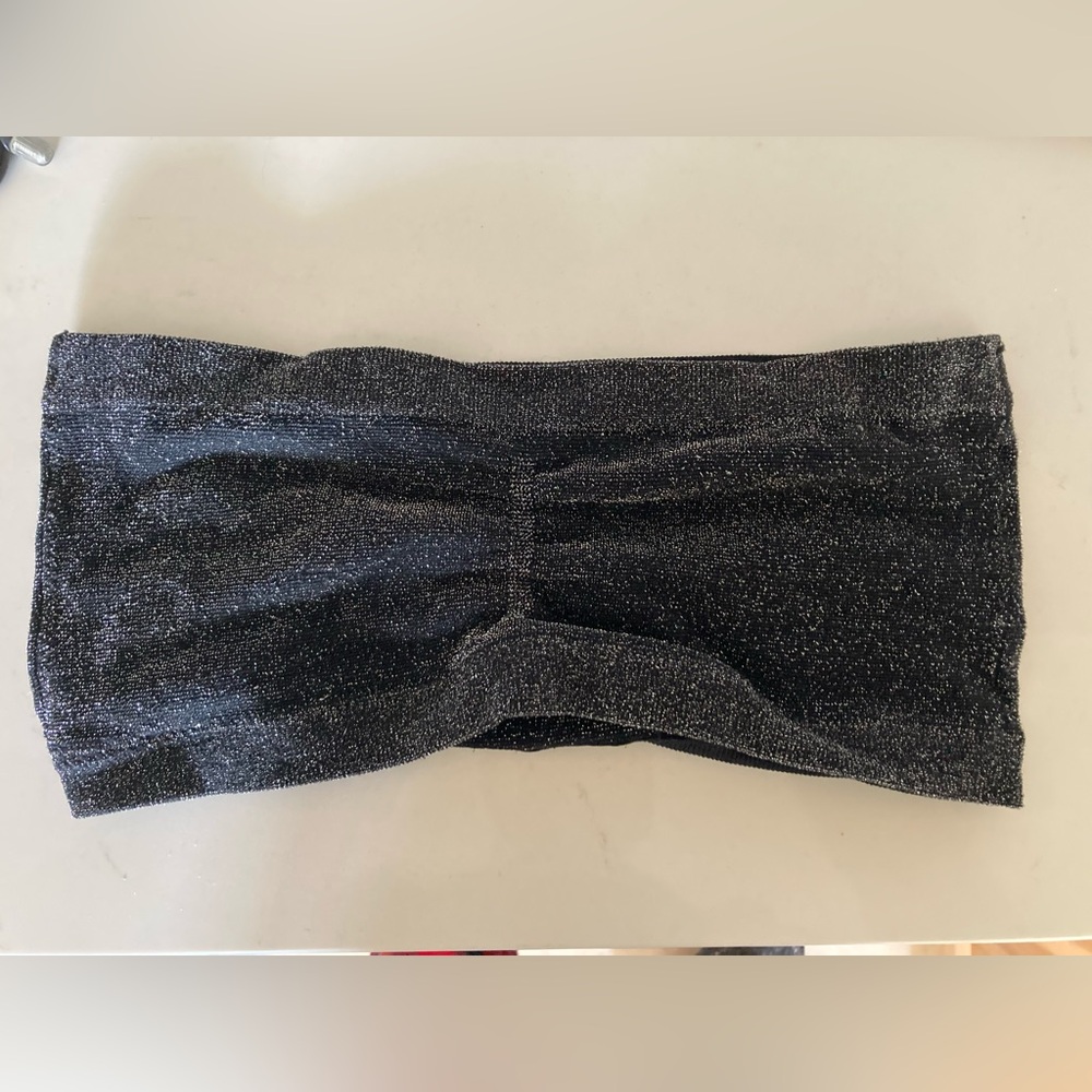 Black Glitter Bandeau Top